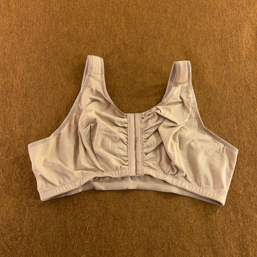 Leading Lady Womens 48C/D/DD Beige Front Closure Cotton Leisure Bra New